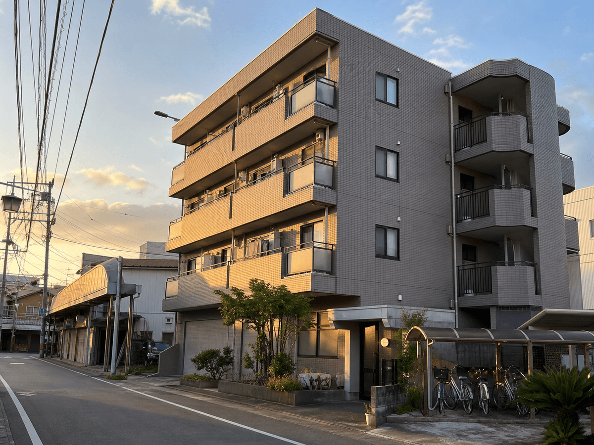青葉町、夕方の光が入るマンションの外観または室内写真