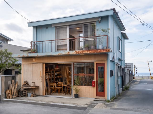 日向、駅と海のあいだの住居兼アトリエの外観