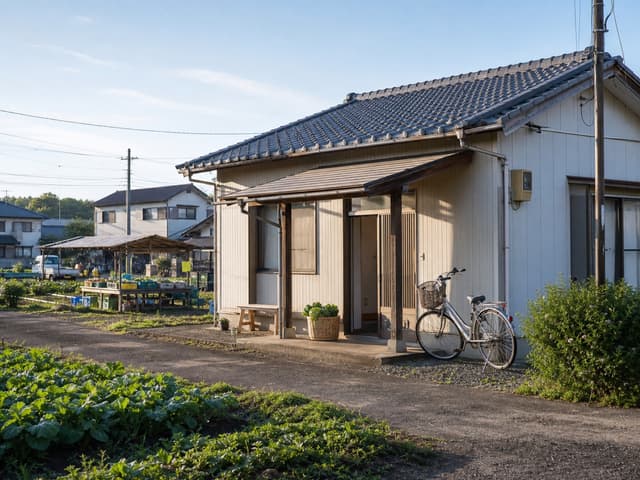 高鍋、朝採れ野菜の近くの平屋の外観